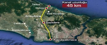 Kanal İstanbul, Küçükçekmece-Sazlıdere-Durusu koridorundan geçecek