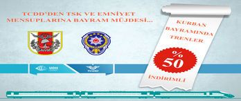 TCDD’den  TSK ve Emniyet Mensuplarına Bayram İndirimi!