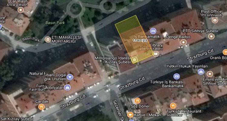 Başbakanlık Özelleştirme İdaresi Çankaya’da 2 dükkanlı apartman satacak