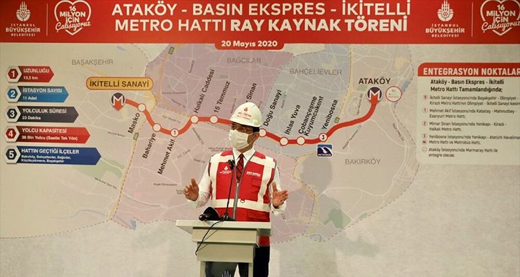 İkitelli-Ataköy metrosunda rayların döşenmesi başladı