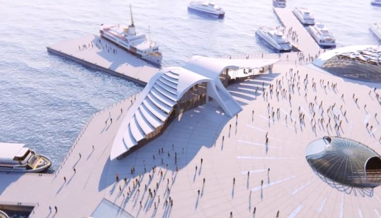 Kabataş Transfer Merkezi Projesi'nde çalışmalar sona yaklaştı