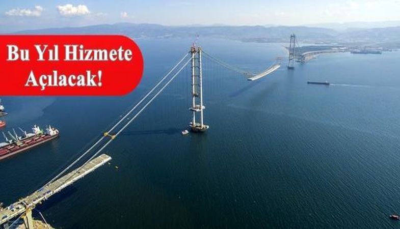 İzmit Körfez Geçiş Köprüsü Havadan Görüntülendi