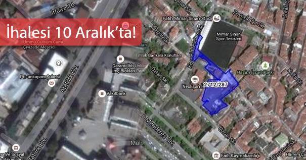 Fatih’te 130 Milyon TL’ye Satılık Arsa