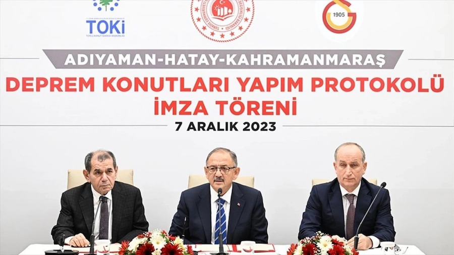 Galatasaray deprem bölgesine yapacağı 300 konut için protokol imzalandı