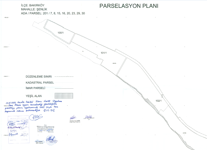 Bakırköy Şenlik Mahallesi Parselasyon Planı Askıda